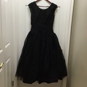 Kathleen Kirkwood Black Tulle Prom Dress